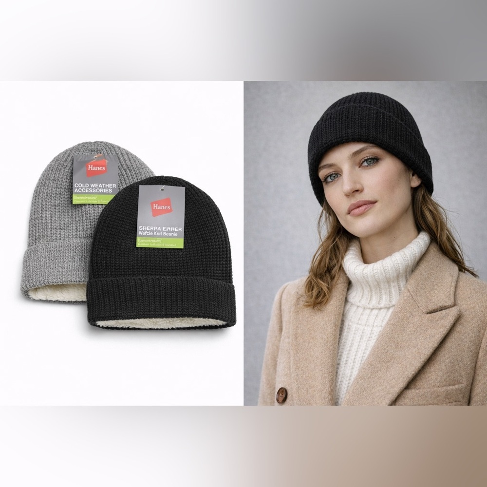 ❄️NWT! Hanes Unisex Sherpa Lined Beanie